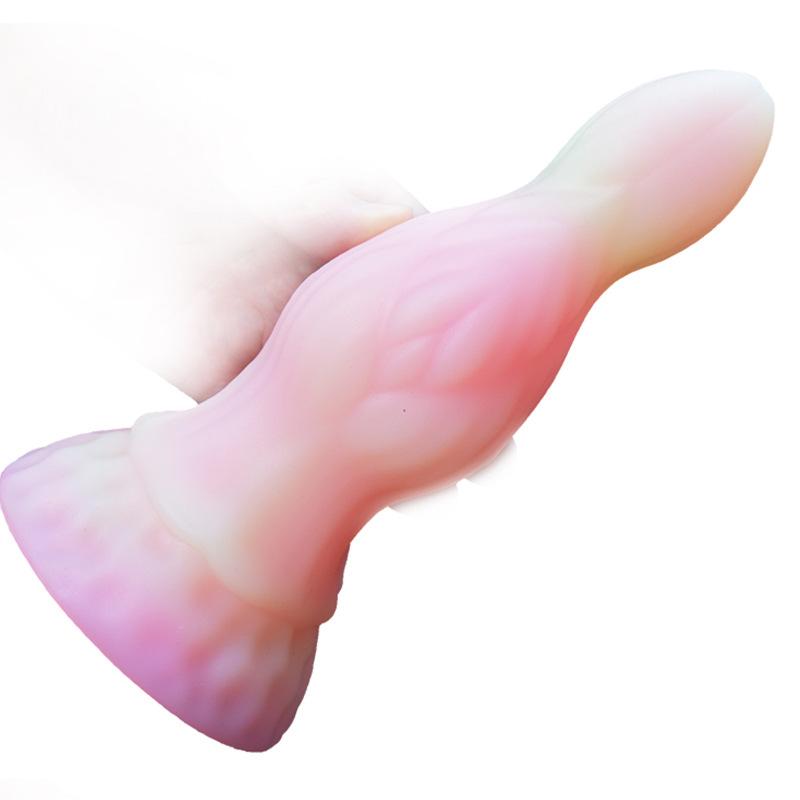 New Special-shaped Female Masturbation Colorful Mixed Color Black and Red Liquid Silicone Large Size Back Court Anal Plug