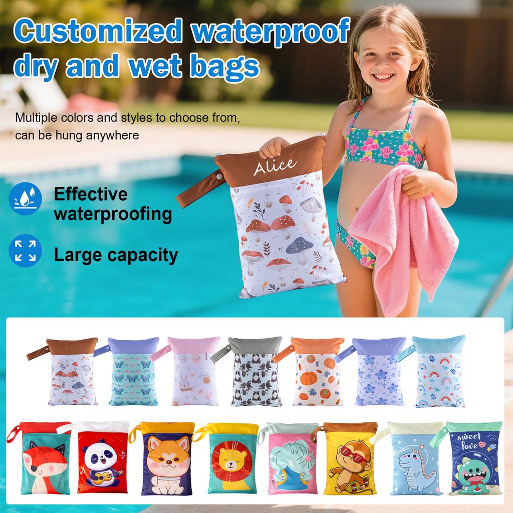 Wet And Dry Dual-use Zipper Storage Bag Cute Storage Clothing Storage Bag