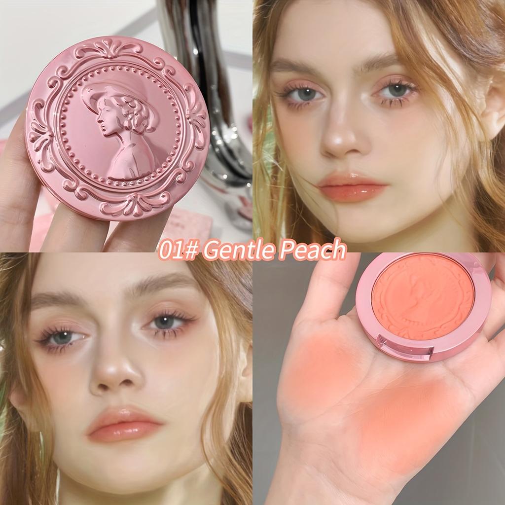 Dimensional 3D Relief Fog Color Powder Blusher Naturally Tender And Delicate Makeup Holding Puff Color Female Rouge Powder Blusher Cream