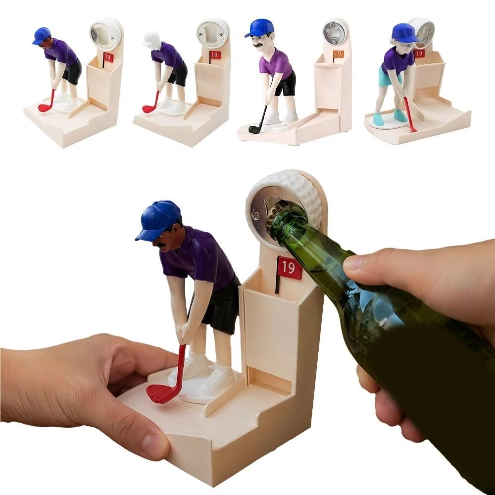 Neuer PLA Golf Flaschenöffner 3D Figur mit Score Board Bierdeckel Werfer Golfspieler Flaschenöffner Heimdekoration