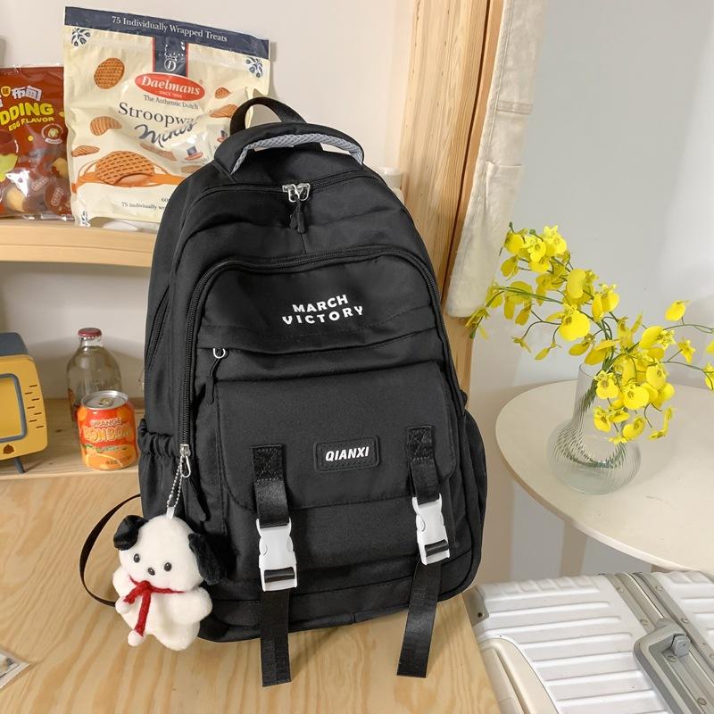 

School bag for female middle school students Lightweight and simple Large capacity backpack High girl middle school student backpack чорний