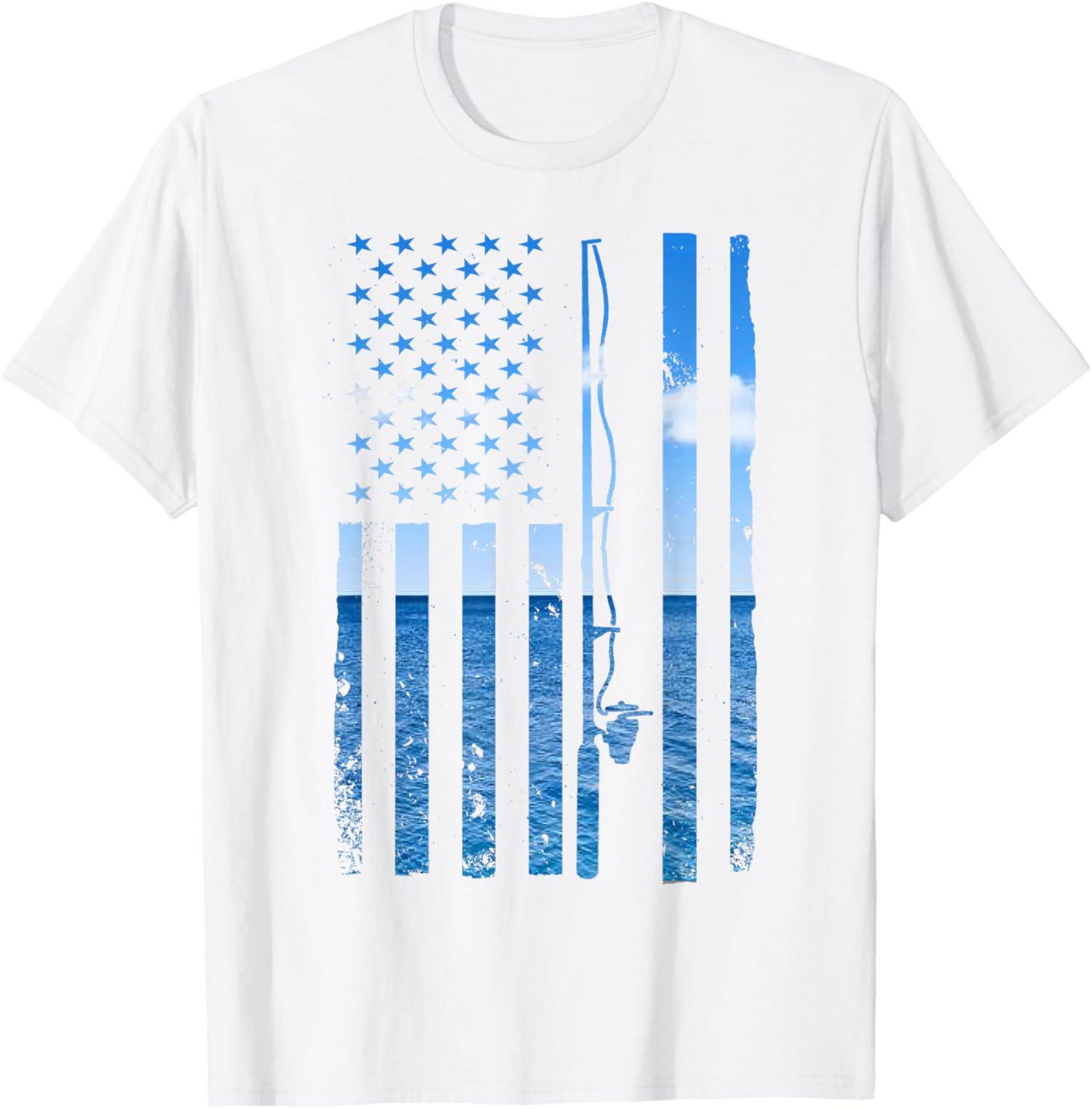 American Flag Bass Fishing Shirt, Patriotic Angler Tee, Vintage USA Fisherman Apparel 2XL
