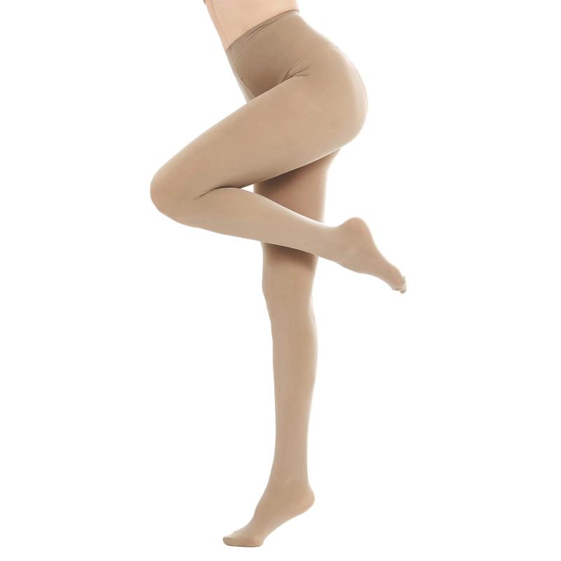 80D Velvet Burgundy Semi Opaque Nylon Tights For Women Control Top Pantyhose With Toes High Waist High Elastic Tights