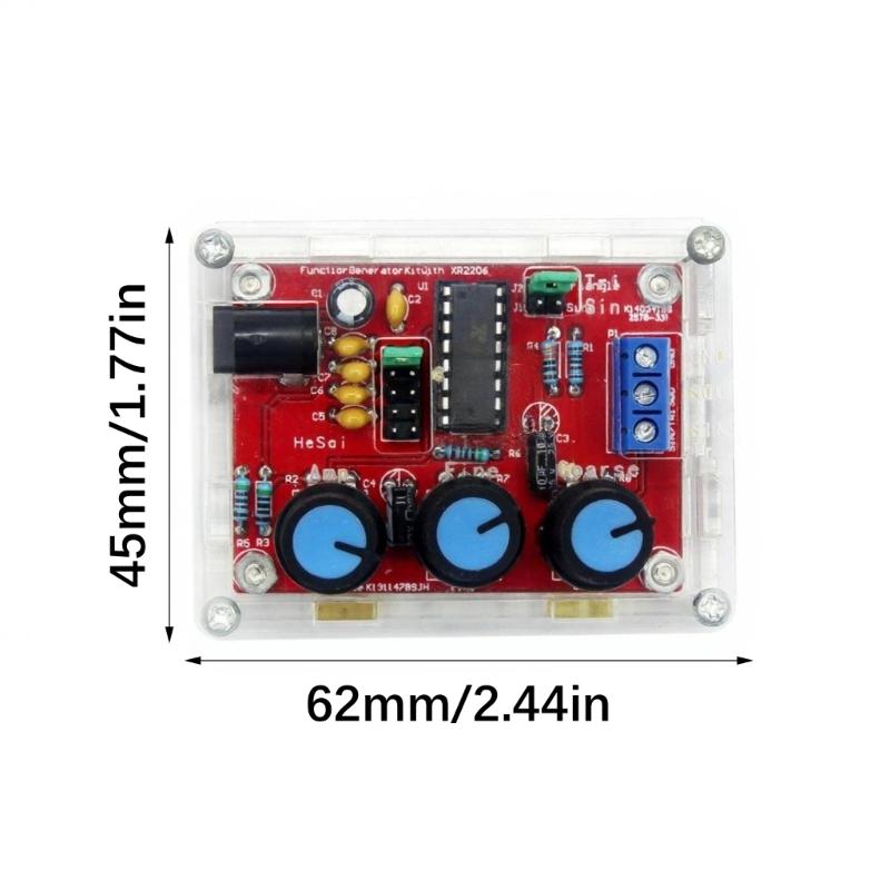 1Hz-1MHz XR2206 Function Signal Generator Sine/Triangle/Square Output Signal Generator Adjustable Frequency Amplitude