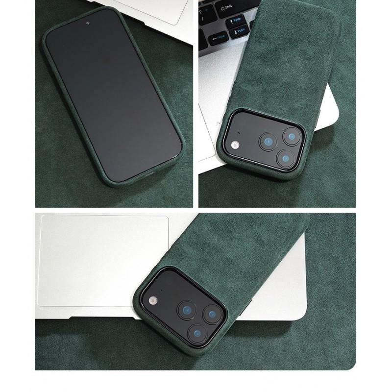 Magnetic Leather Phone Case IPhone 17 Pro 16 15 Full Cover With Suede Finish Strong Built-in Magnet