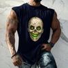 Men's Loose Fit Sleeveless Tank Top Casual Sports Muscle Shirt Halloween Print Comfortable Breathable Lightweight Summer Wear