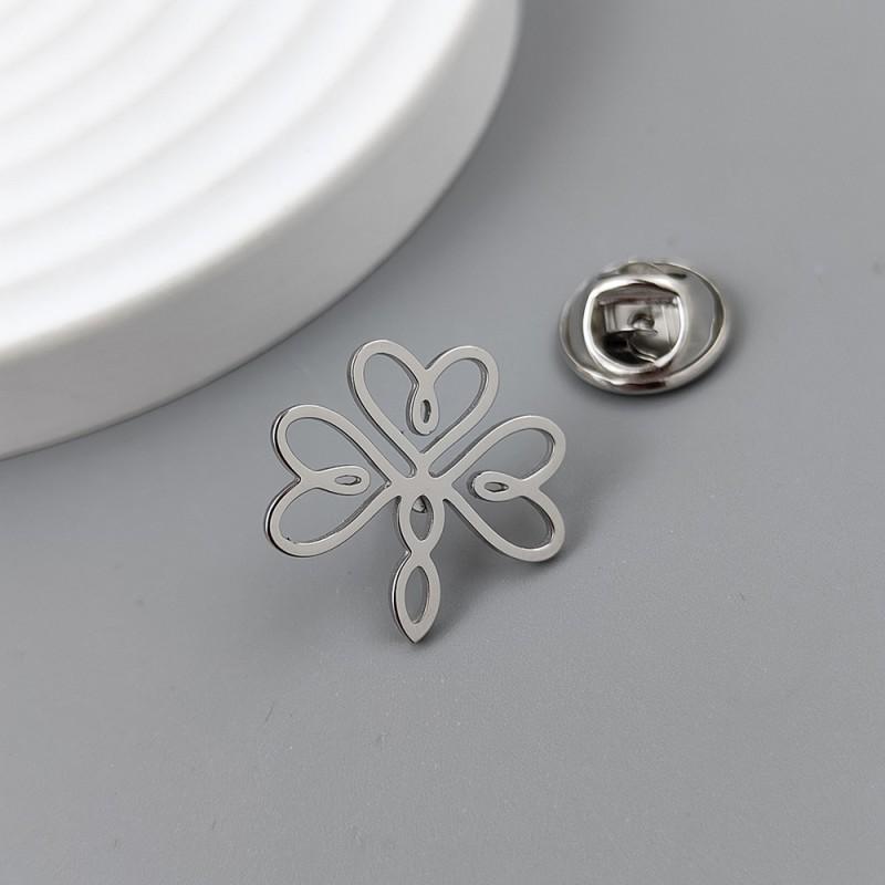 

European American Symmetrical Butterfly Flower Brooch Cufflinks Light Luxury Hollow Out High-end Accessories 14k