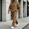 Herren Mode Lässig Übergröße Locker Geschnitten Hoodie und Mehrere Taschen Jogginghosen Set für den Alltag