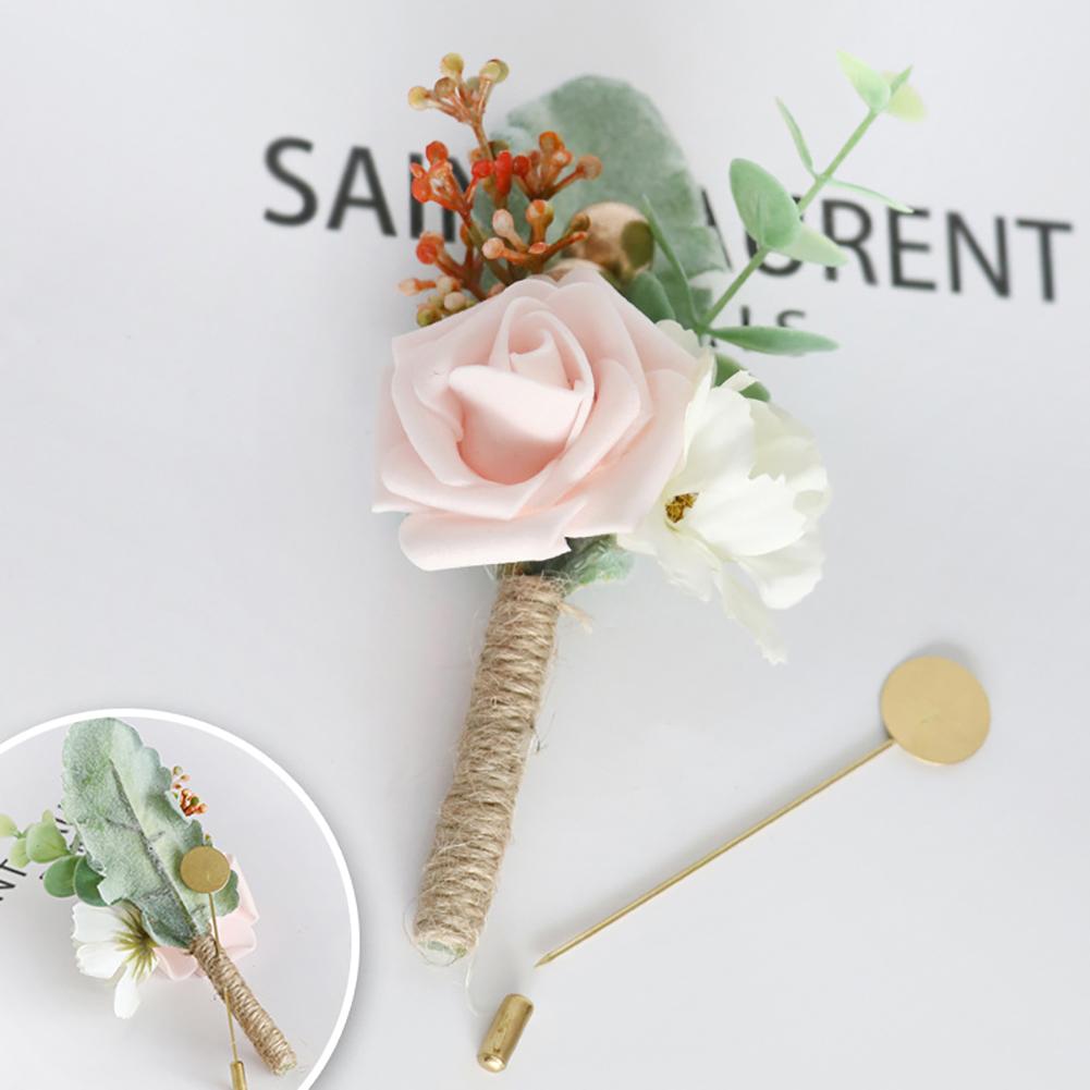 Artificial Corsage Simulation Flowers Wedding Supplies For Grooms Bridal Groomsmen Bridesmaids
