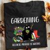 Summer WoUnisex Fashion Tshirts Funny Gardening Because Murder Is Wrong Black Cat Graphic TShirt Vintage Ladies Tee Female Shirt