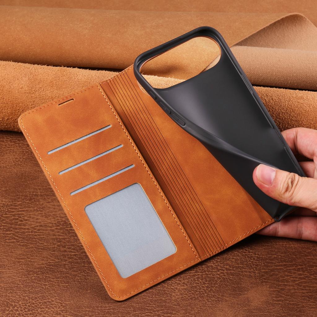 FORWENW For iPhone Air Wallet Case Magnetic Absorption Leather Flip Phone Cover with Stand
