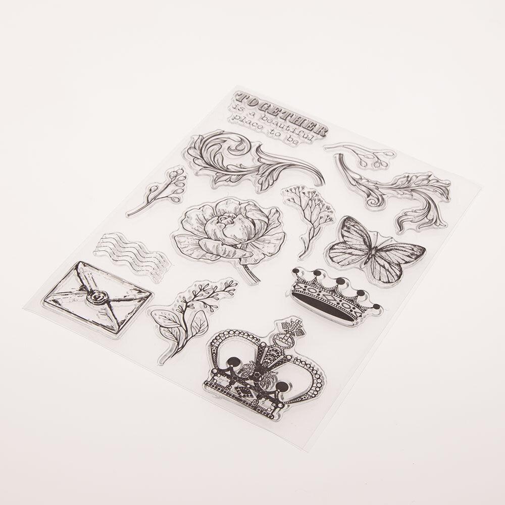 Flower Transparent Silicone Clear Stamps for Seal DIY Scrapbooking Photo Album Decor Poker Tulip Butterfly