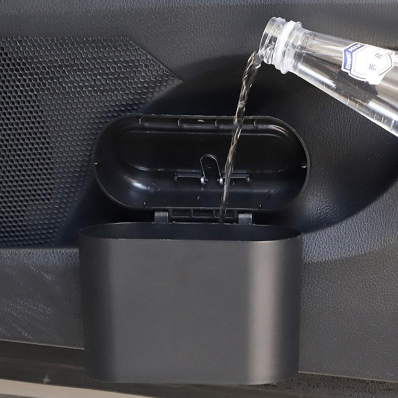 Lixeira de Carro com Tampa, Lixeira de Veículo Organizador Porta Lixo com Um Rolo de Sacos, Mini Lixeira de Armazenamento à Prova de Vazamentos para Carro, SUV, Escritório