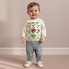 Toddler Boy Fall Outfits Animal Print Long Sleeve Round Neck Pullover Elastic Waist Solid Pants 2 Pcs Set