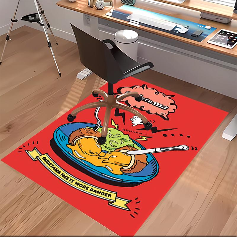 1pc Sanrio4 Print Area Rug - Soft, Washable Non-Slip Indoor Mat for Office Chairs, Living Room, Home Office Decorative Rug