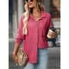 Autumn and Winter Loose Waffle Casual Commuter Versatile Women's Blouses & Shirts