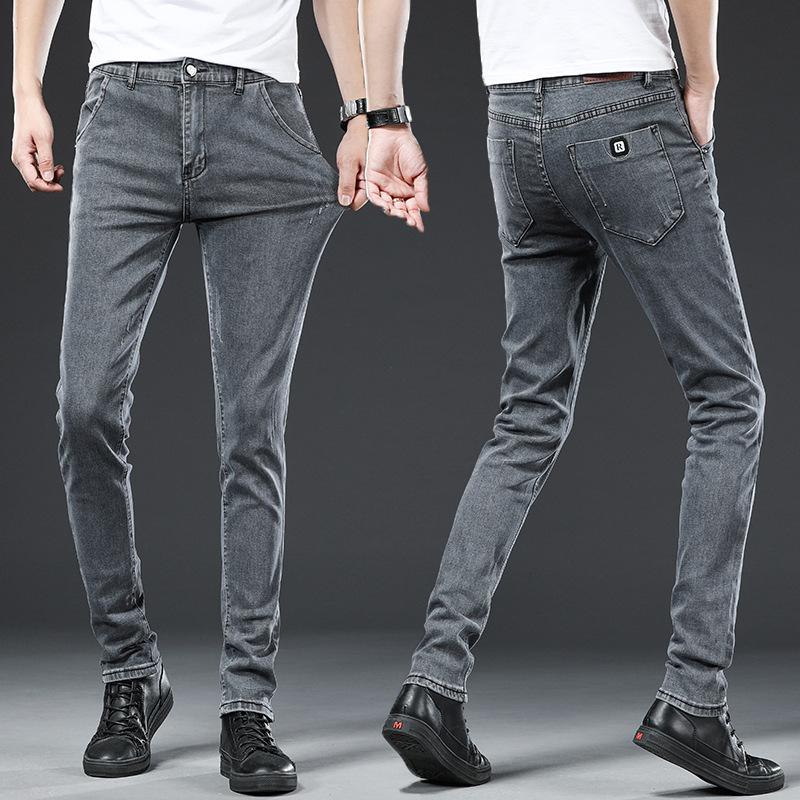 Männer Jeans Hosen Schnüren Denim Hosen Schwarze Hosen Skinny Slim Hip Hop Sportswear Elastische Taille Männliche Hosen
