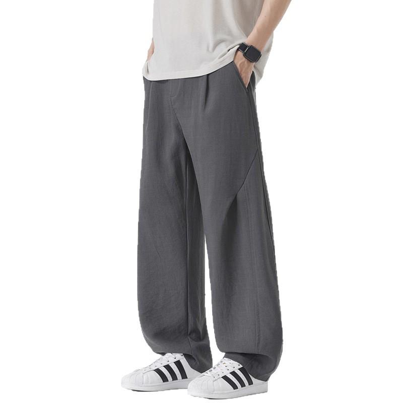 Einfache lässige weite Hosen Herren Frühling und Sommer Neu Locker Gerade Vielseitig Leinenhosen Herren