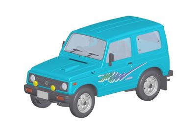 Aoshima Bunka Kyozai Escala Rakupla Kit de Encaixe Suzuki JA11 Jimny Azul Metálico Triton Kit Modelo de Plástico (AOSHIMA) 1/32 Não. 18-TB Pré-Colorido (Automóvel)