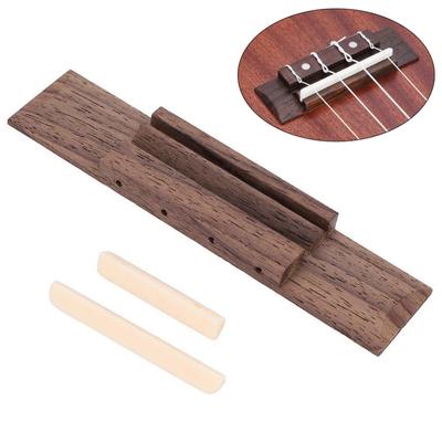 Rosewood Bridge Plastic Nut and Saddle for Ukulele Parts Replaceable Musical Instrument Repair Tool