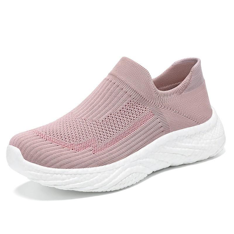 Men's Breathable Slip-On Sock Shoes, Odor-Resistant, Solid Color, Versatile Flyknit Shoes, Casual Couple's Wear