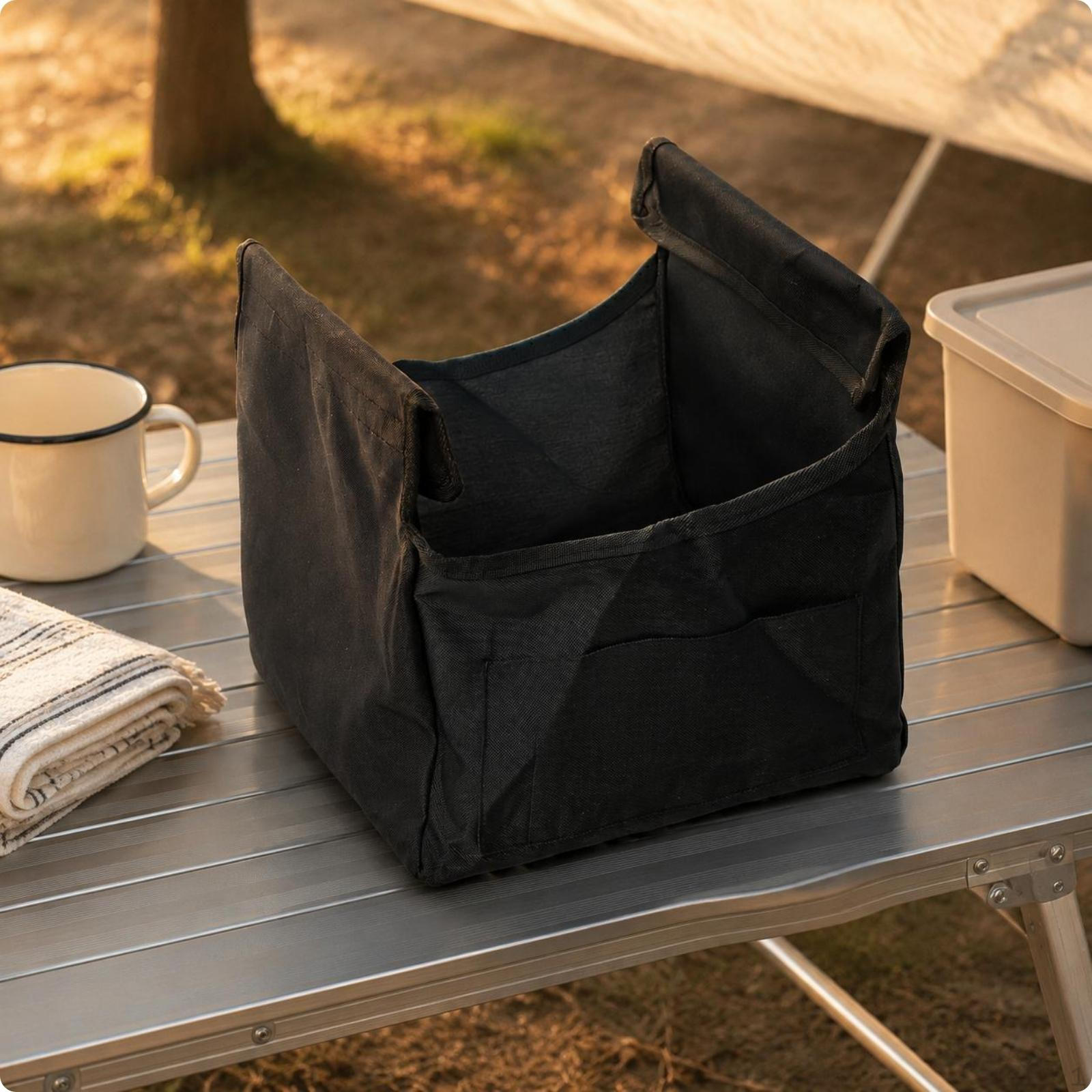 Foldable Storage Basket Lightweight Aluminum Frame for Outdoor L Cloth Bag L Cloth Bag