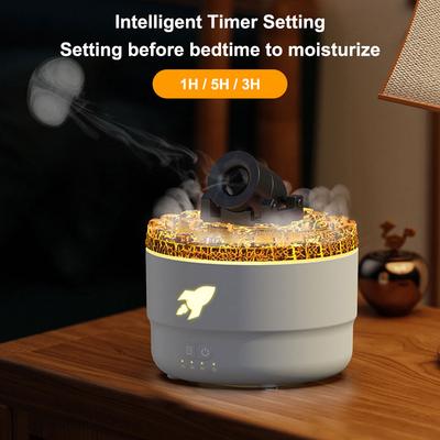 Canhões de Luz de Fenda Vulcânica Umidificador Difusor de Óleos Essenciais com Temporizador Explosão de Canhão Umidificador de Aroma Difusor de Aromaterapia