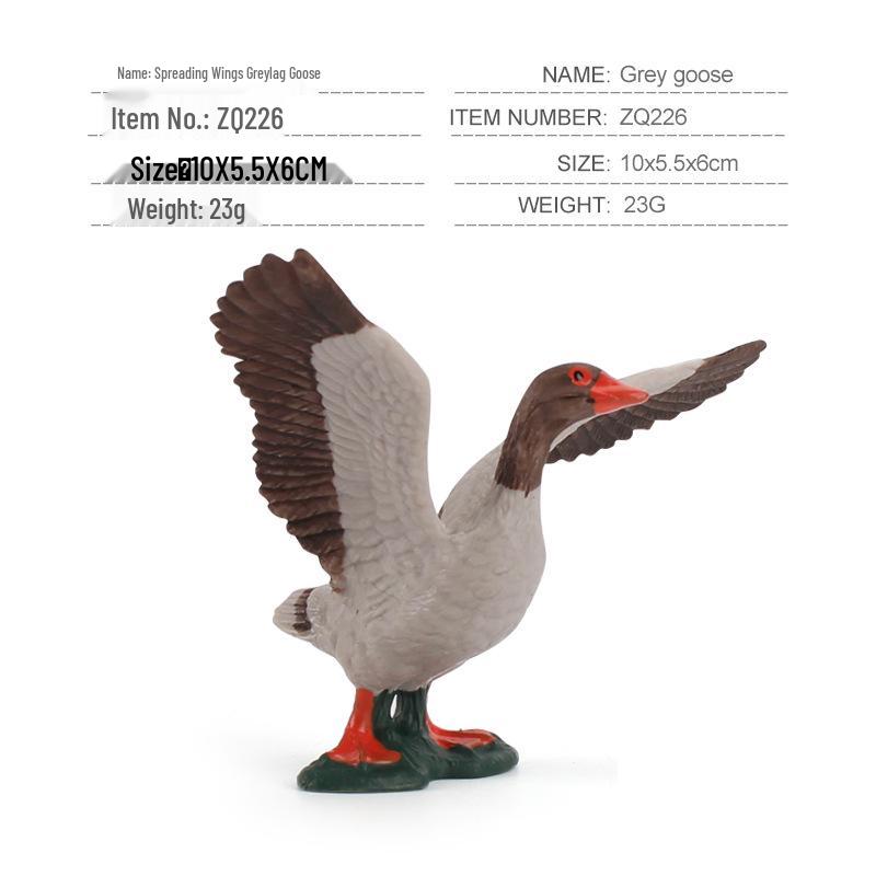 Educational Poultry Miniature Set: Rooster, Hatching Eggs, Swan, Chicken, Duck, Goose.