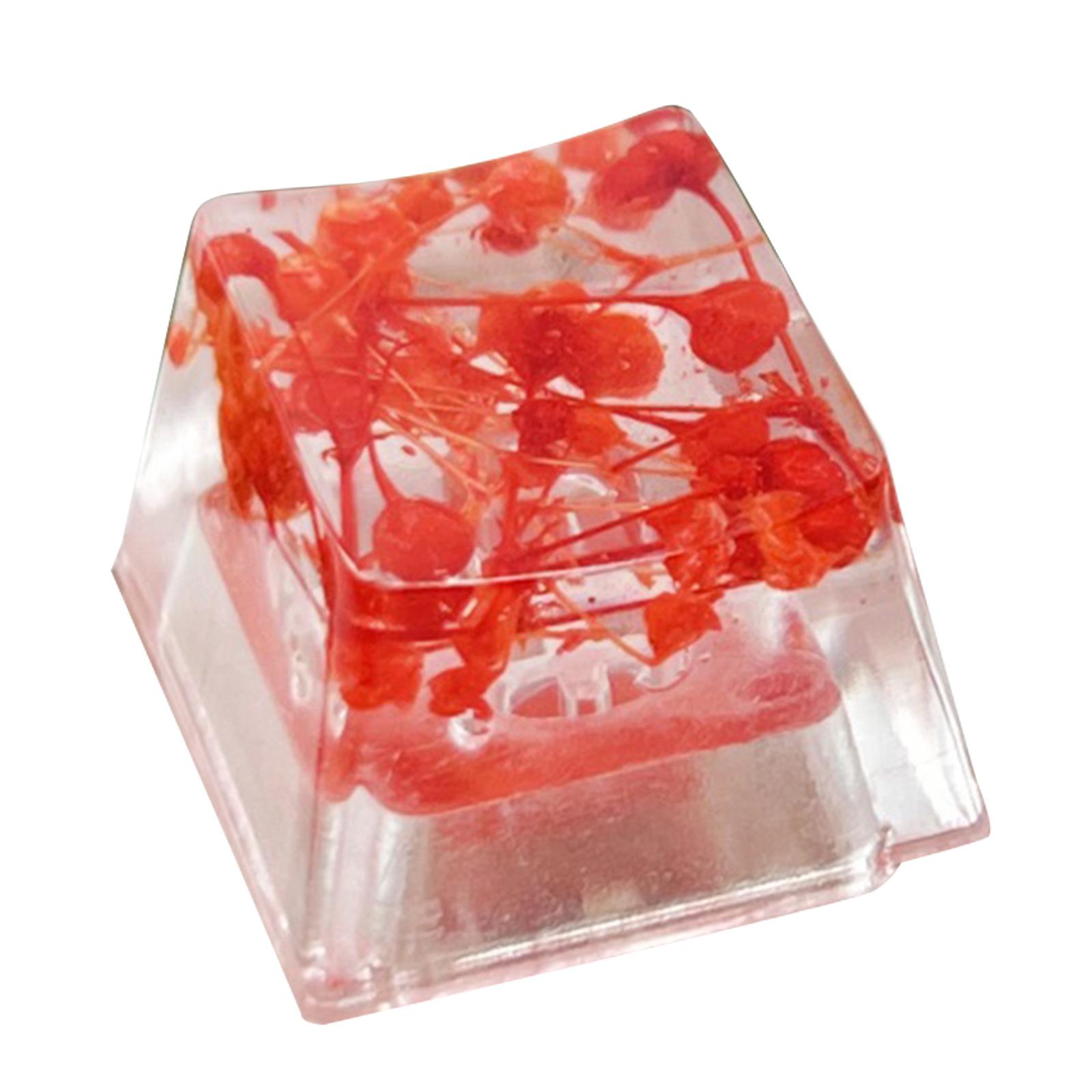 

Колпачки из смолы OEM-профиль для механических клавиатур с подсветкой Колпачки для клавиш Сухие цветы Колпачки для клавиш игрового компьютера 1 шт. красный