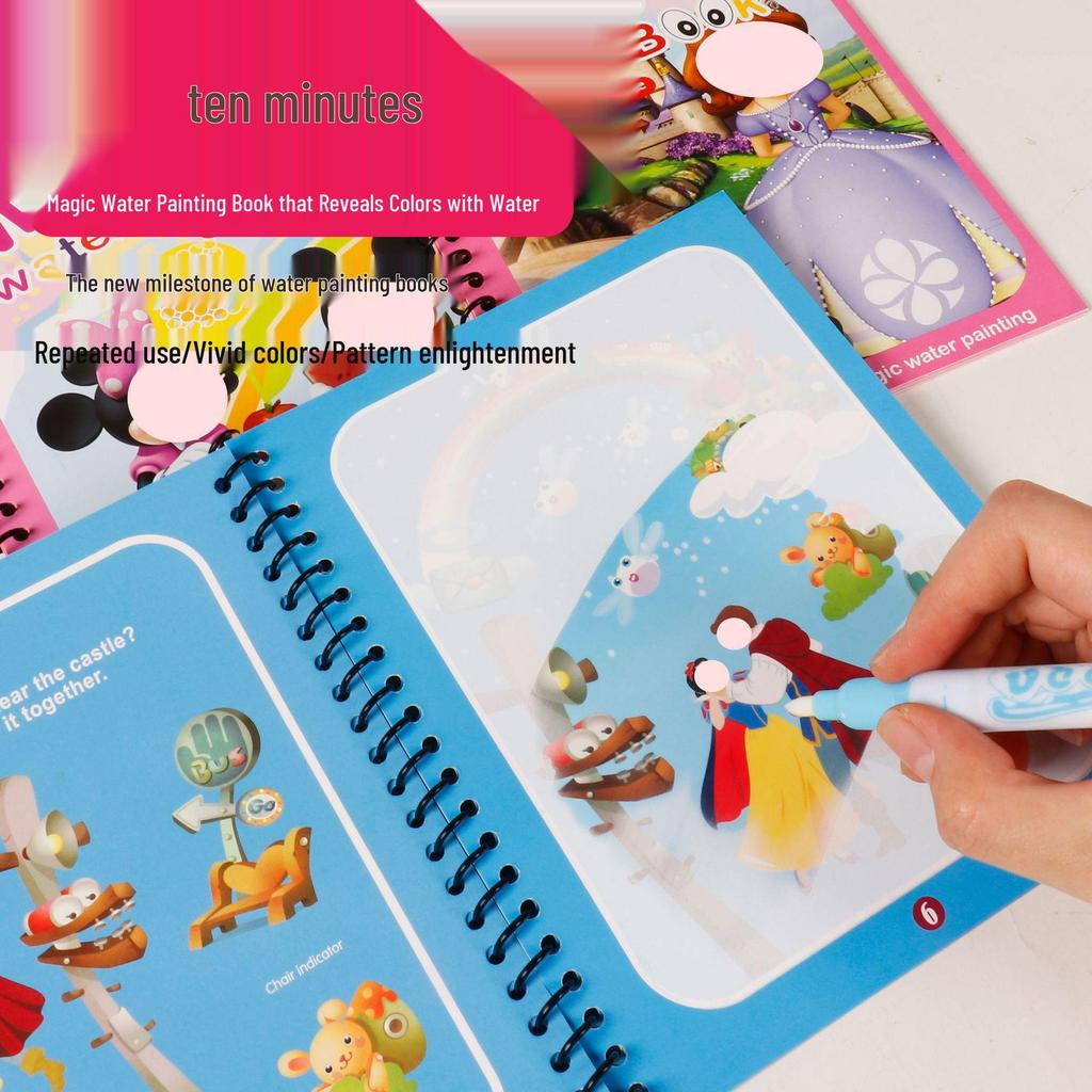 Reusable Magic Water Painting Book for Kids - Educational, Easy Clean, Coloring & Graffiti Fun