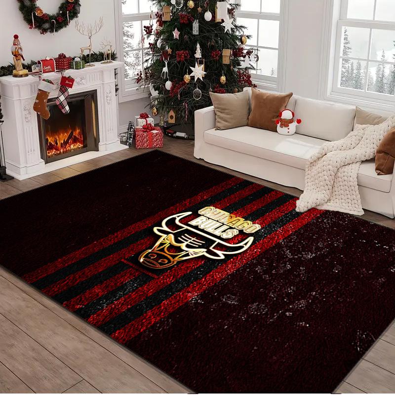 1PC rug Chicago-Bulls Logo Carpet, Chair Rug,Area Rug for Office Bedroom living rooms bedroom, Doormat decor Christmas fan gifts