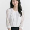 Navava Office Shirring Round Neck 7 Sleeve Blouse Nb3051
