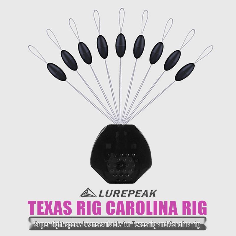 

Space Bean Stopper: Olive Type 9 - Super Tight Lure for Texas & Carolina Rig Fishing Tackle 1 Set Large (For 3.5#~5.0# line)