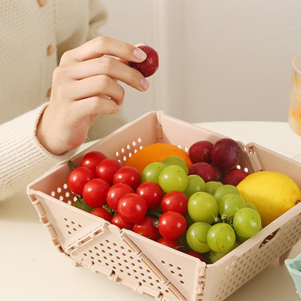 Plastic Collapsible Colander Kitchen Food Strainer for Fruit, Vegetables Foldable Drain Basket with