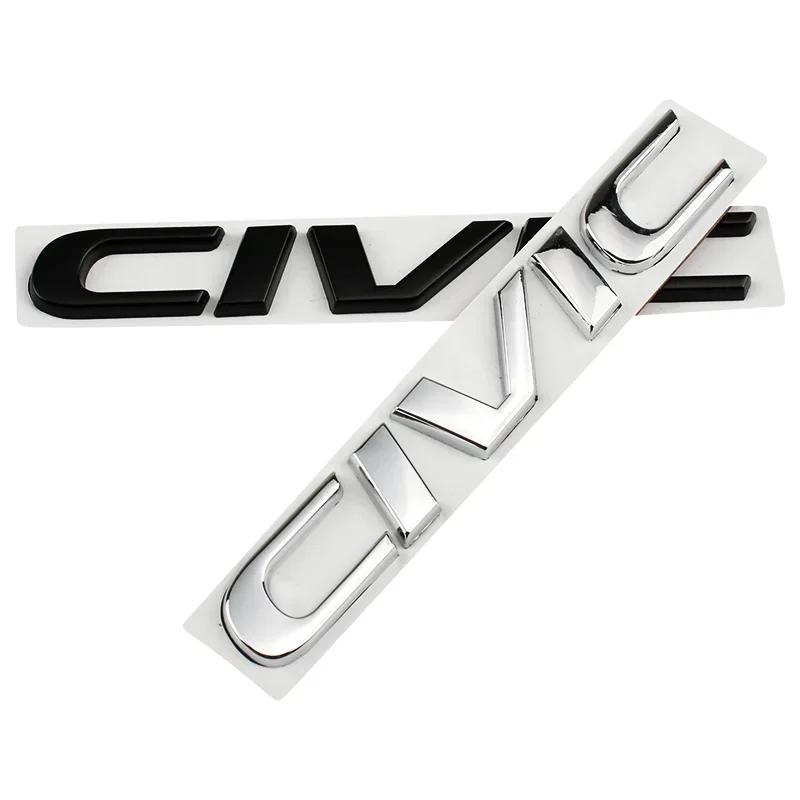 Metal 3D Car Stickers Side Fender Badge Rear Trunk Emblem Decal Styling for Honda CIVIC Logo 10th 11th 8th 2024 2023 Accessories