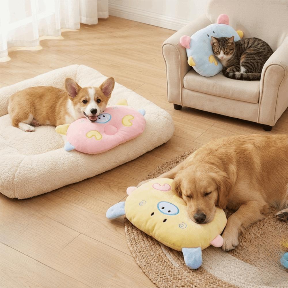 

Cartoon Pig Pet Pad Rectangular Shape Young Pet Pad Anti Flat Head Cat Dog Pad Deep Sleep розовый