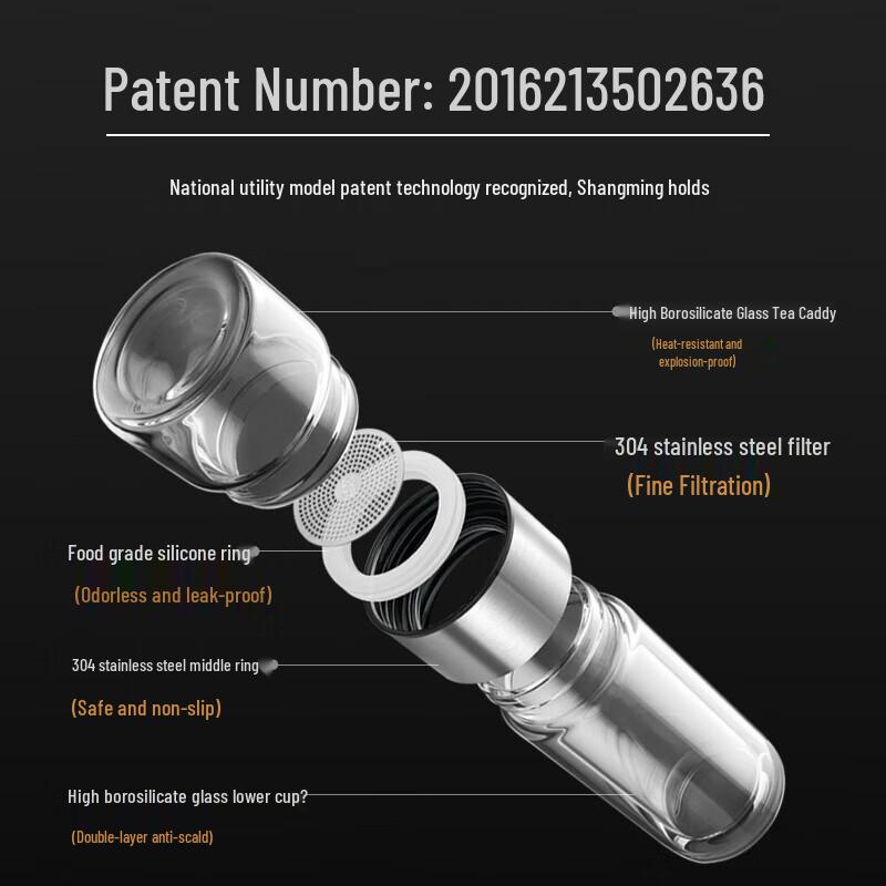 Shangming Portable Tea Infuser Glass Mug