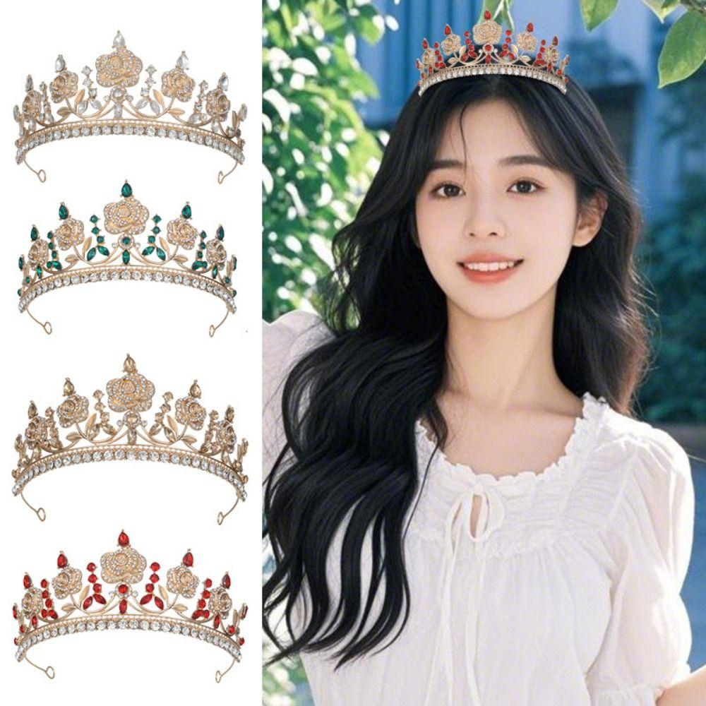 Elegant Baroque Crystal Crown Sparkling Rhinestone Tiara  Gorgeous Accessories