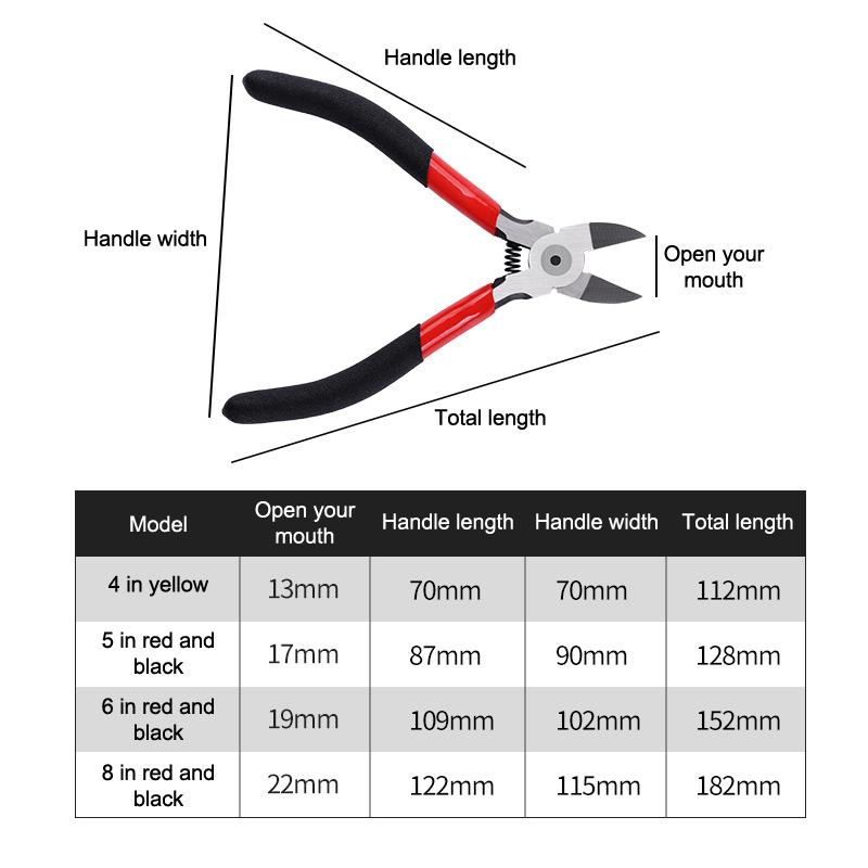 4/5/6/8 Inch Professional Cutting Pliers Wire Side Cutter Electric Cutting Tool Electricians DIY Repair Hand Tools