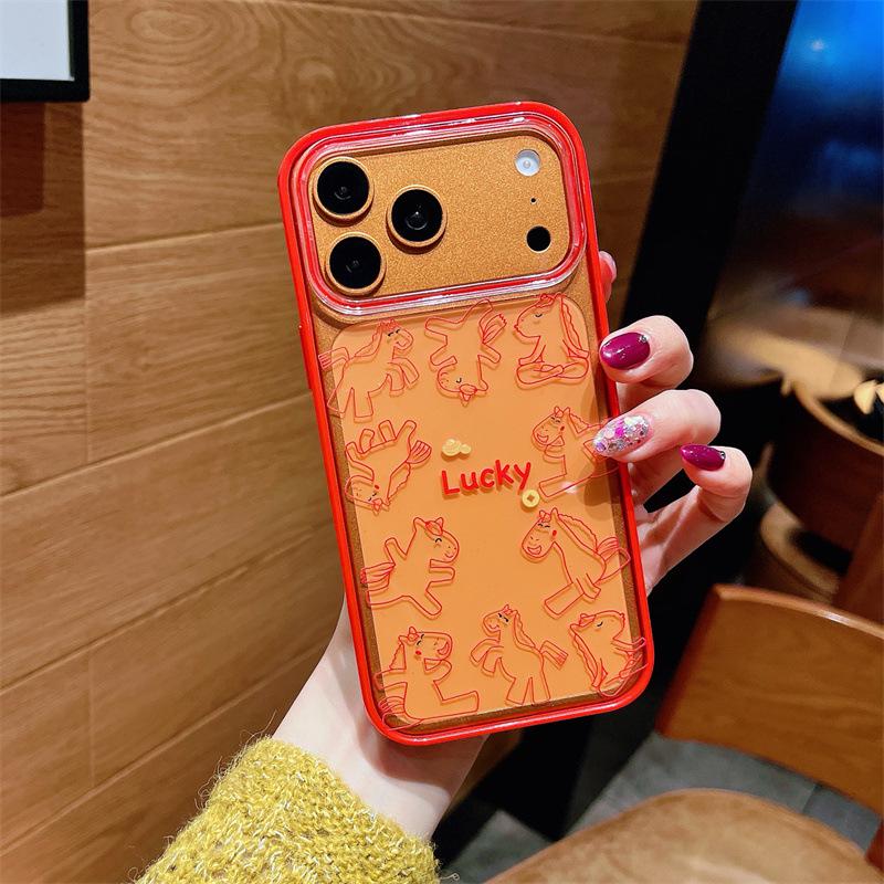 New Year Red Horse iPhone 14/13 Compatible Anti-Fall ProMax Case iPhone 13