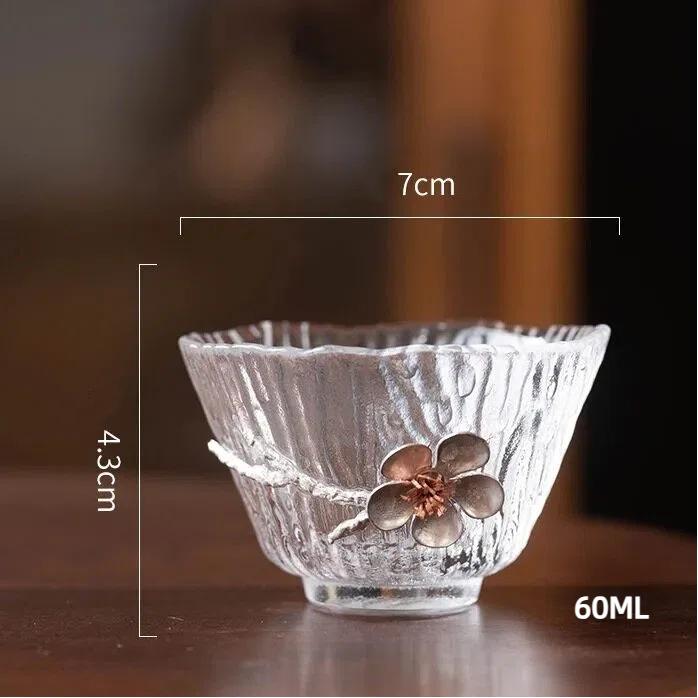 

Чайник из термостойкого стекла ручной работы в китайском стиле с дизайном цветущей сливы – Жаропрочный чайник для цветочного чая с верхней ручкой Teacup B