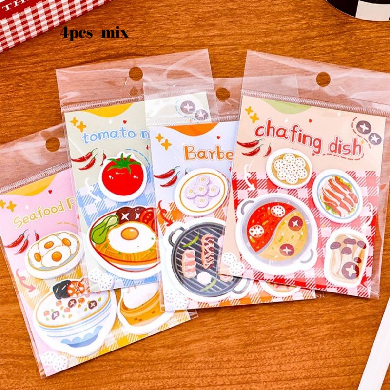 Kawai Stationery Cute Food and Play Sticky Notes Multiple Combination Good Looking Messages Delicious N Times Stickers Memo Pad