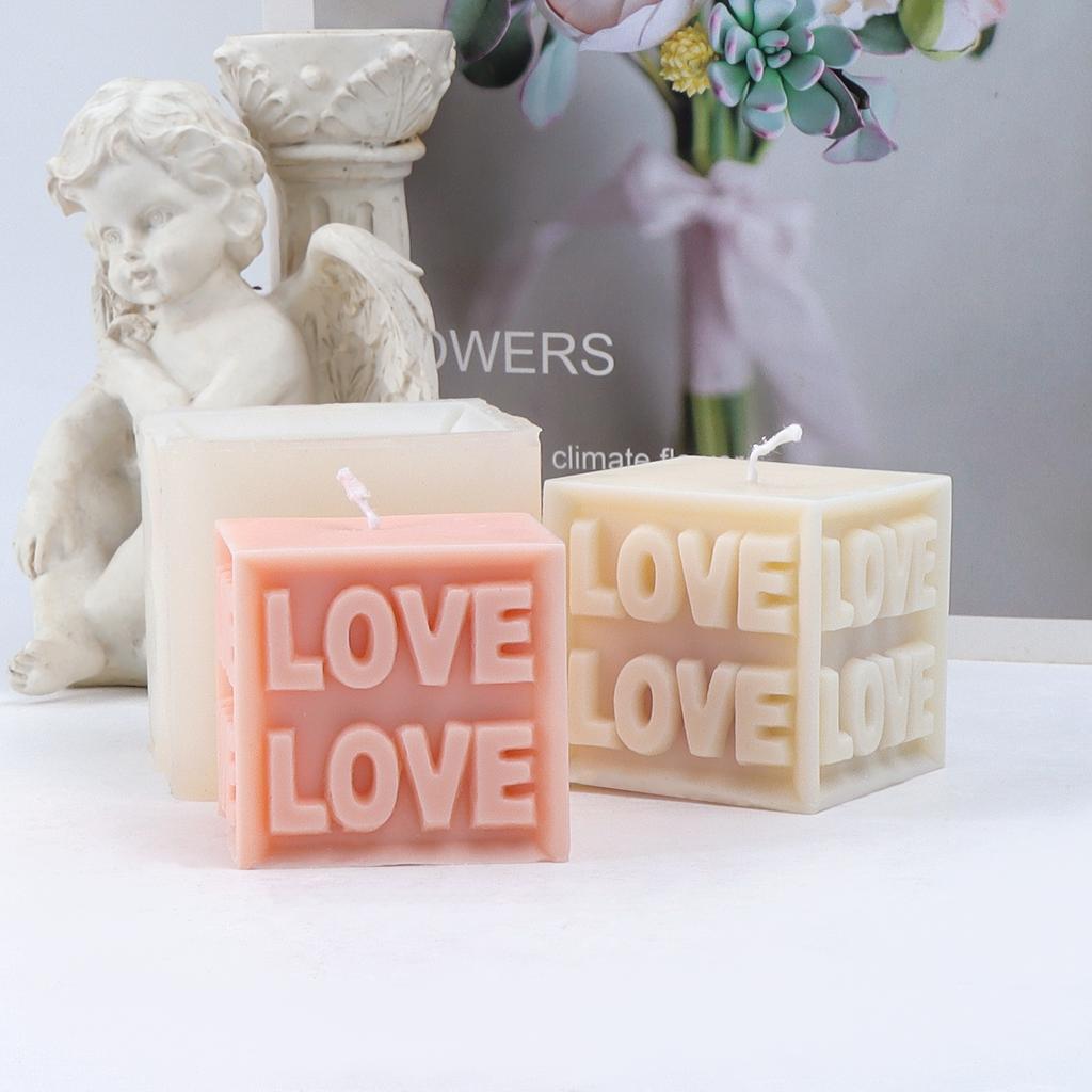 Love Slogan 3D Candle Mold Silicone Soap DIY Handmade Tool Alphabet Letter Pillar Silicone Resin Mould Gifts