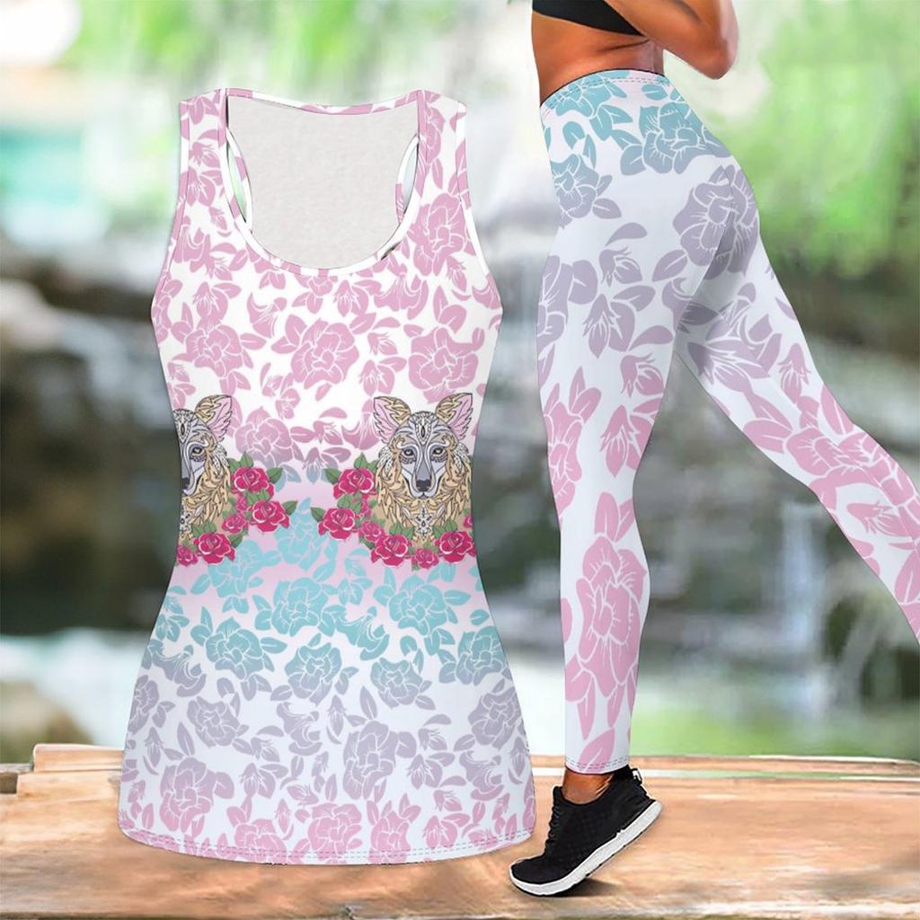Animal Printed Yoga Outfit for Women Fashion Workout Leggings Fitness Sports Casual Yoga Set Sports Suit