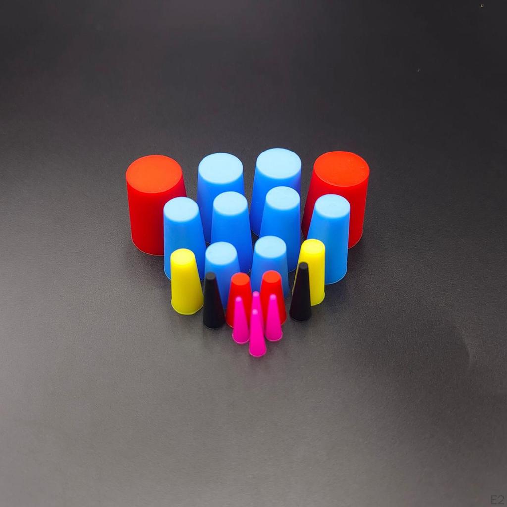 100Pcs Silicone Rubber Tapered Adapter,8 Sizes with Box Long Service Life High Temp Resistant