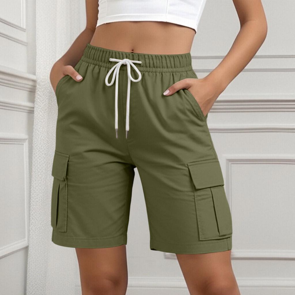 Women's Fashion Drawstring Casual Pocket Sports Shorts