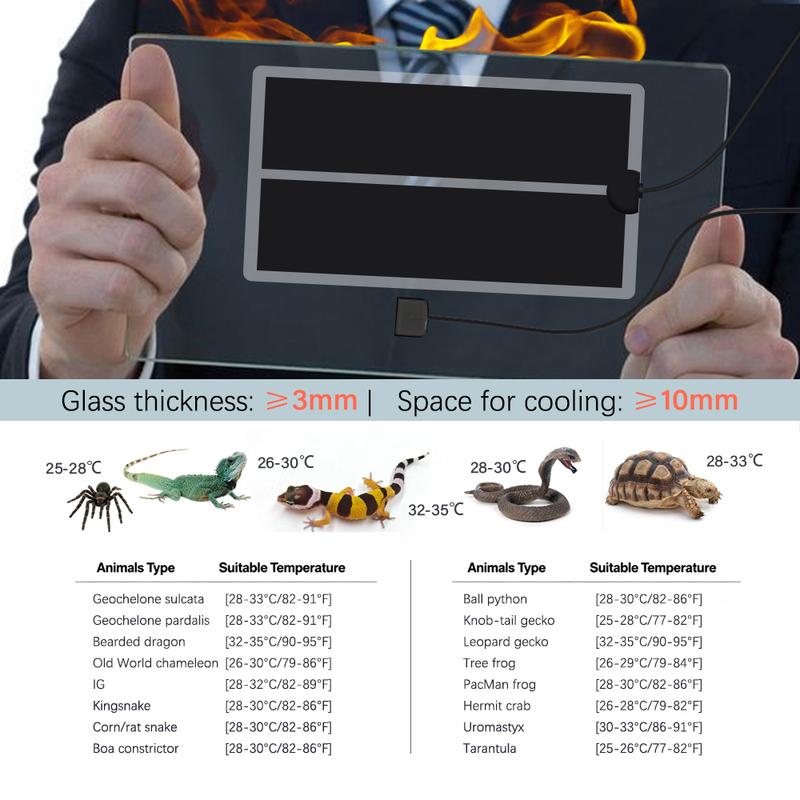 5W-45W Garden Plants Reptile Heating Mats with Adjustable Temperature Control Thermal Sensor Probe Can Set 0-50°C Pet Heater Pad