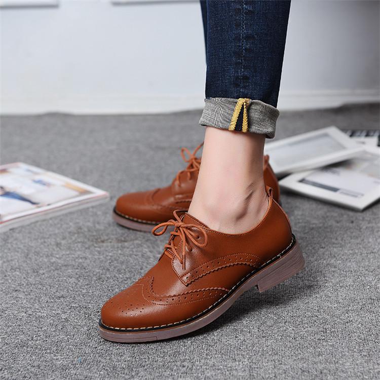 brown leather casual shoes for women