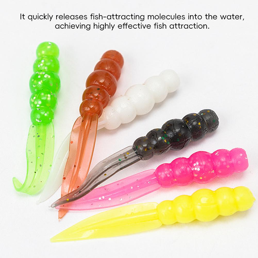 20Pcs New Mini Soft Fishing Lure 0.3g/35mm Silicone Willow Bait Swimbait Wobblers Worm Bass Carp Rockfishing Fishing Tackle