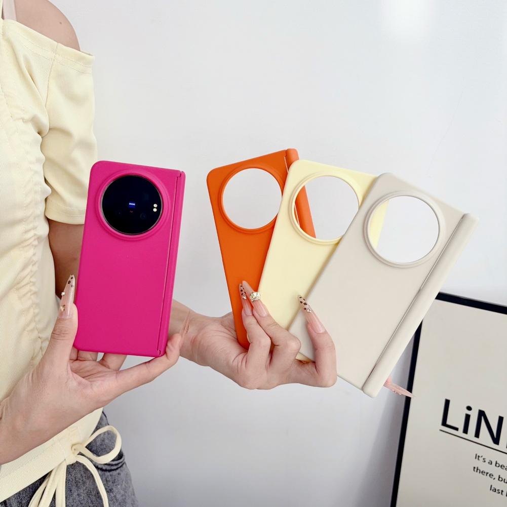Skin-friendly Solid Color Phone Case For VIVO X Fold 6 vivo x fold 5 3 pro Magnetic Central Axis with Front Frame Back Cover